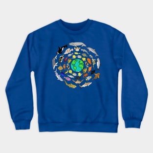 World Oceans Day Sea Life Crewneck Sweatshirt